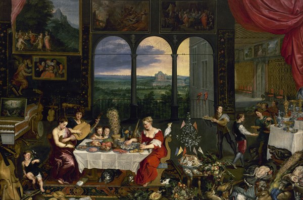 Jan Brueghel the Elder, Taste, Hearing and Touch, ca