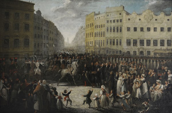 Jozef Antoni Poniatowski, Prince Jozef Poniatowski entering Krakow on July 15, 1809, 1821