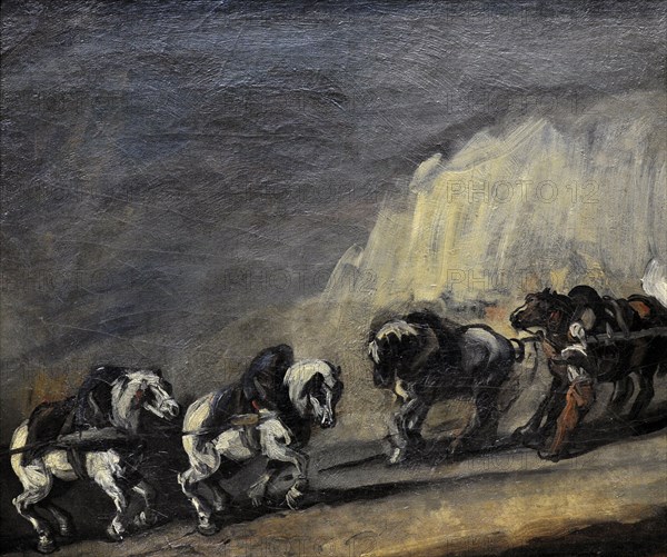 Piotr Michalowski, Two-Horse Teams under a Rock, 1844-1846