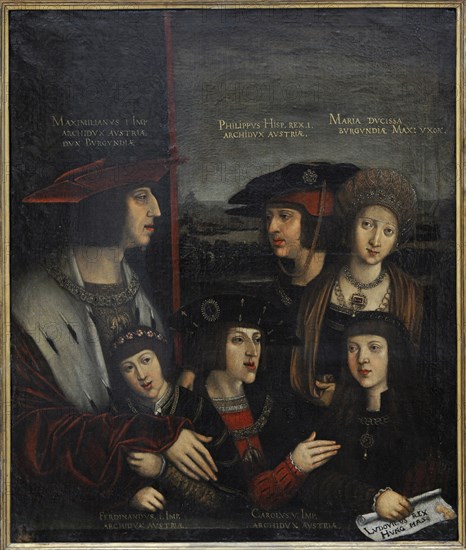 Bernhard Strigel, Emperor Maximilian I with his family, 1516-1520