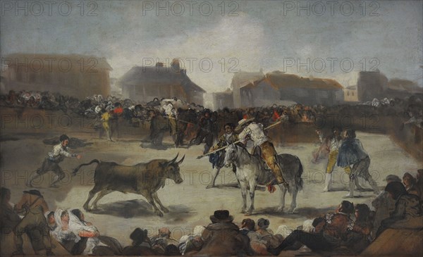 Francisco de Goya y Lucientes, Bulls in a town, 1808-1812