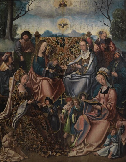 Circle of Jacob Cornelisz van Oostsanem, The Holy Kindred, 1515-1525