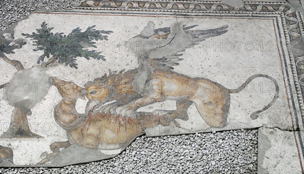 Great Palace of Constantinople, Fantastic winged animal attacking a deer