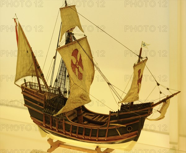 Model of a caravel ship