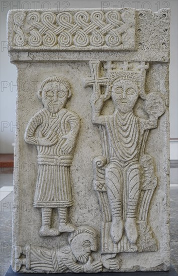 Screen slab with the figure of a Croatian ruler from Split, 11th century