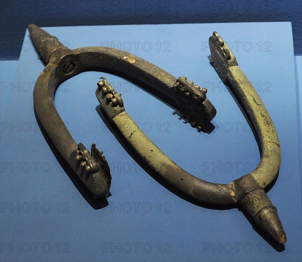 Massive bronze spurs of Carolingian Provenance