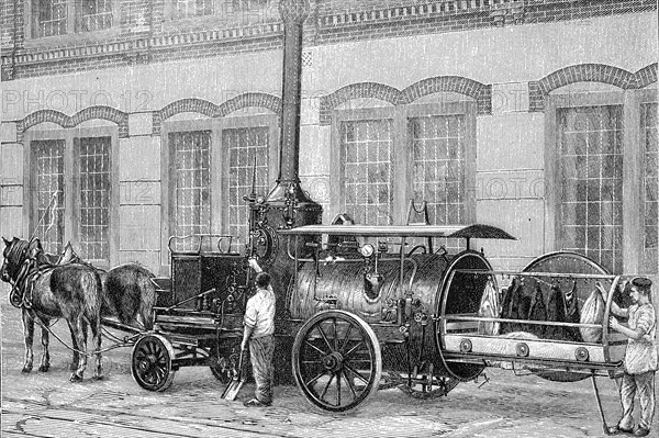 Mobile disinfection unit on a horse and cart
