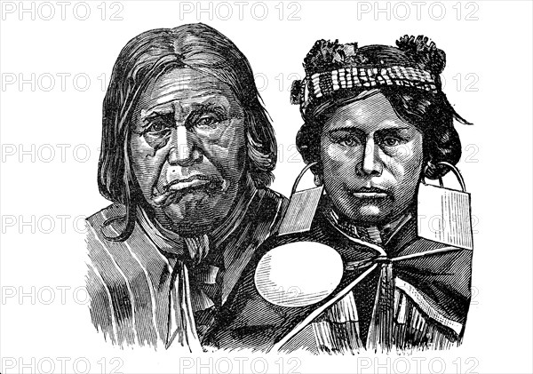 Man and woman from the Araucanian tribe