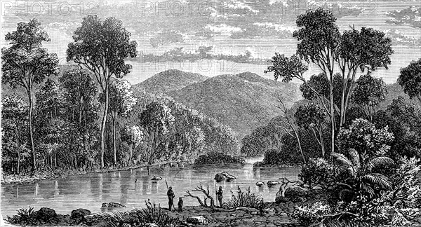 Landscape in the Omeo mountain area in the state of Victoria in Australia