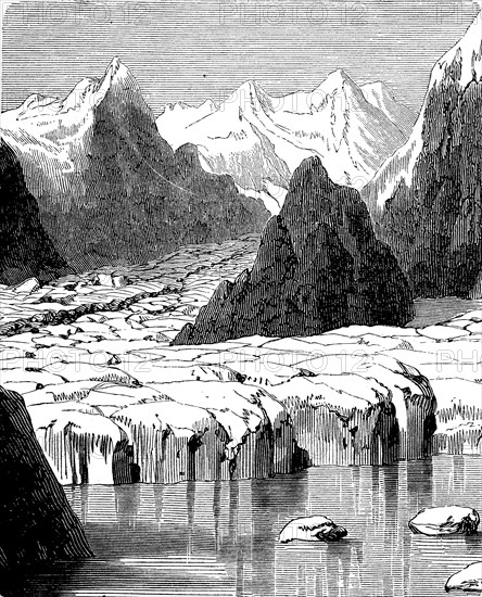 The Aletsch Glacier in Switzerland in 1880 / Der Aletschgletscher in der Schweiz im Jahre 1880