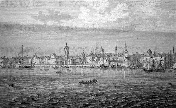 View of Liverpool in England