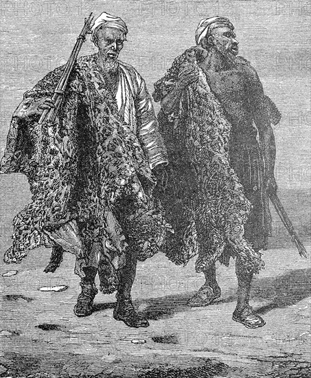 Fur traders from Arabia with their wares