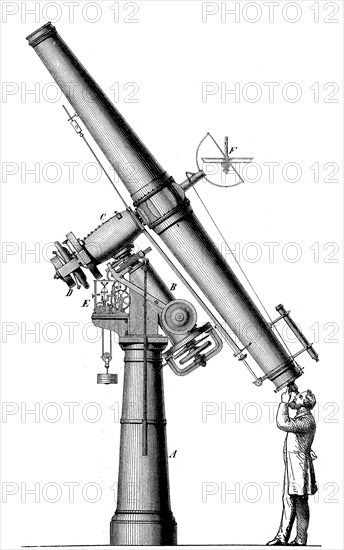 The large telescope in the private observatory of Mr