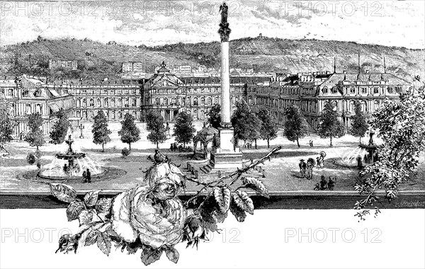 Residence palace and jubilee column in Stuttgart