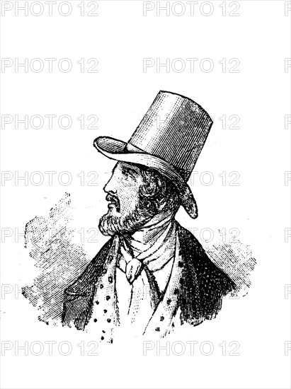 Hat fashion and beard fashion of men in Germany in 1835  /  Hutmode und Bartmode der Männer in Deutschland im Jahre 1835