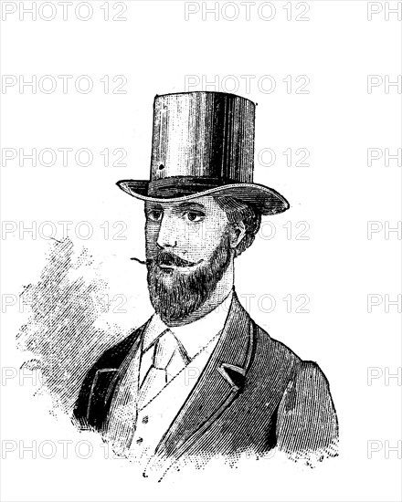 Hat fashion and beard fashion of men in Germany in 1889  /  Hutmode uns Bartmode der Männer in Deutschland im Jahre 1889
