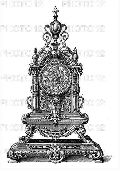 Henry II style bronze grandfather clock