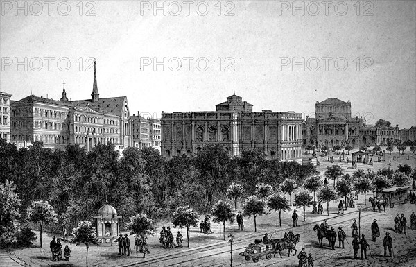 View of the surroundings of Augustusplatz in Leipzig