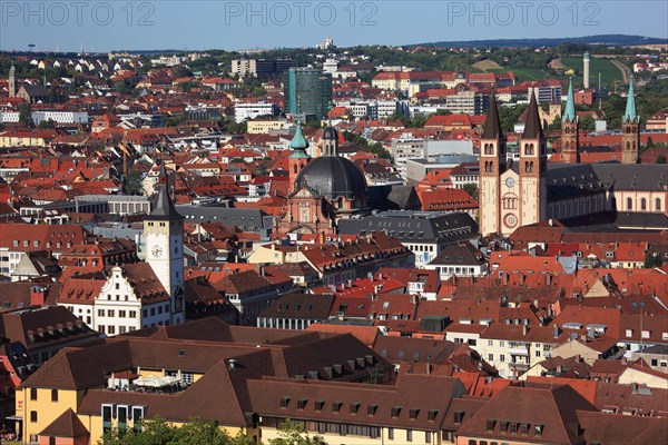 View to the old city of Würzburg on river Main