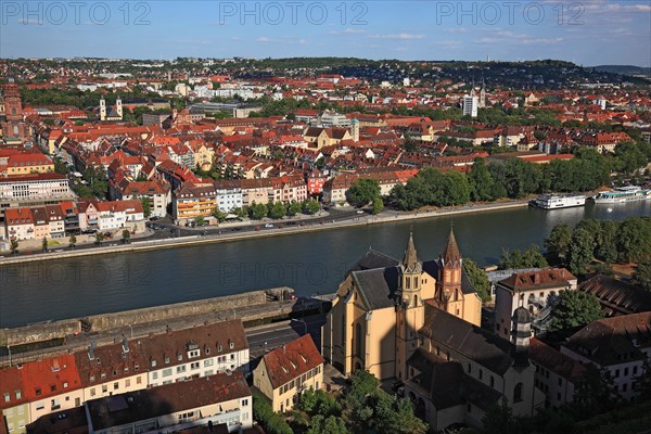 View to the old city of Würzburg on river Main