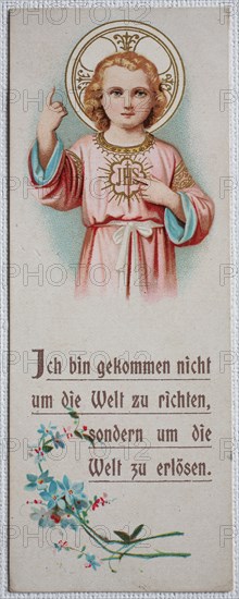 Holy image baby Jesus as Savior of the world  /   Heiligenbild