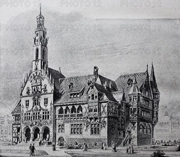 German building at the World Exhibition in Chicago / Deutsches Gebäude auf der Weltausstellung in Chicago
