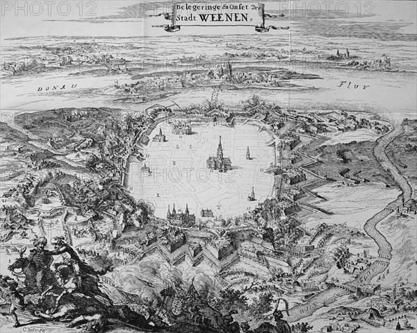 Plan of the siege by the Turks and liberation of Vienna