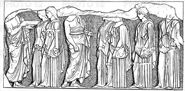 Athenian maidens of the eastern frieze of the Parthenon