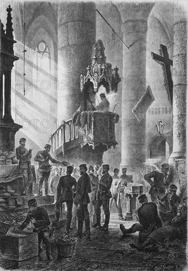 Troops in the church of Sevran on October 21