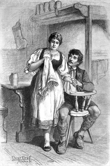 Young couple in an inn