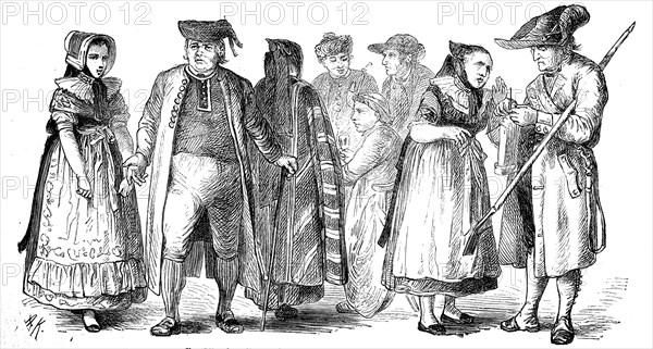 Men and women in traditional costume from Braunschweig