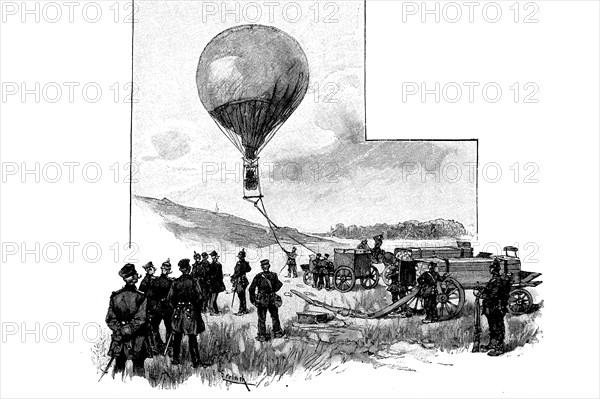 Rising of a captive balloon