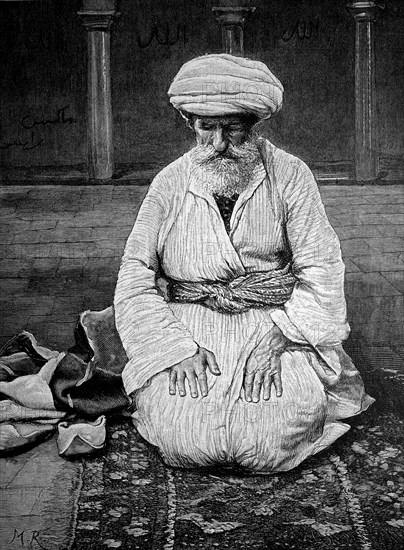 Praying Muslim in the mosque