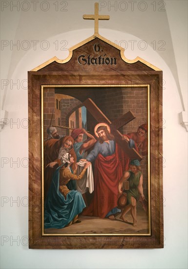 Stations of the Cross by an unknown artist in the handling of the Catholic pilgrimage church to the Holy Trinity in Kappl