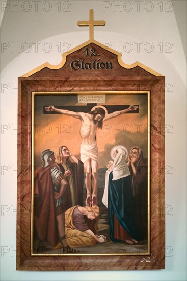 Stations of the Cross by an unknown artist in the handling of the Catholic pilgrimage church to the Holy Trinity in Kappl