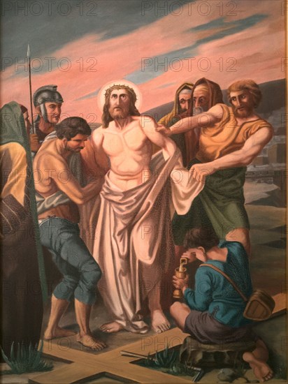 Stations of the Cross by an unknown artist in the handling of the Catholic pilgrimage church to the Holy Trinity in Kappl