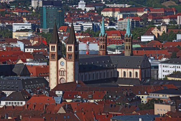 View to the old city of Würzburg on river Main