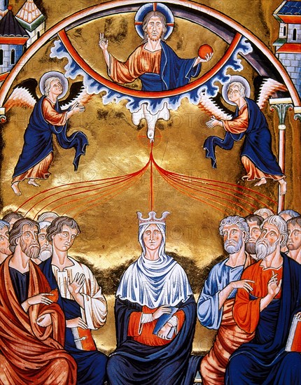 Pentecost, Miniature from Ingeborg Psalter