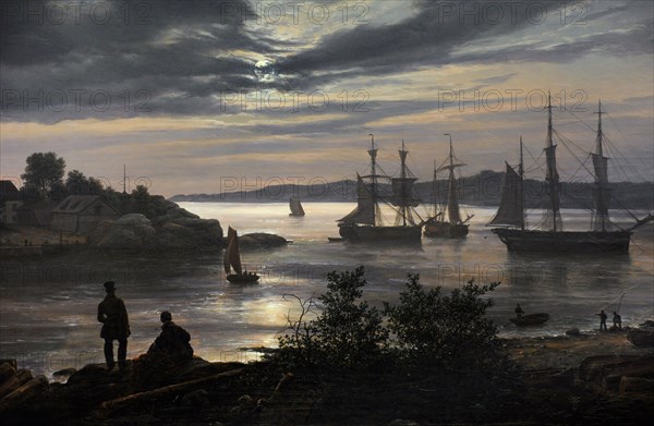 Johan Christian Dahl, Larvik by Moonlight