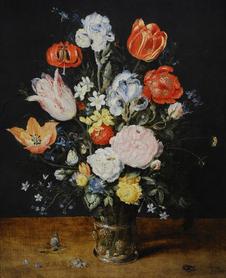 Bunch of Flowers in a Glass Beaker, after 1608, by Jan Brueghel the Elder