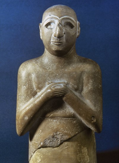 Statue of a priest king with later inscription