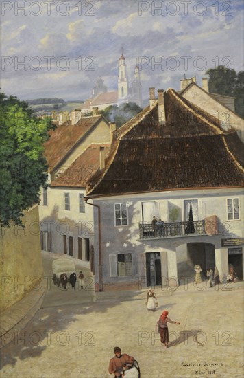 Vilnius, Dauksos street, 1896, by Franciszek Jurjewicz