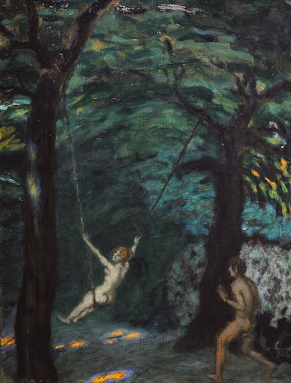 A Swing in the Woods, ca.1912, by Franz von Stuck