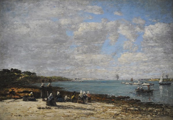 Kerhor, Fisherwomen, 1840, by Eugene Boudin