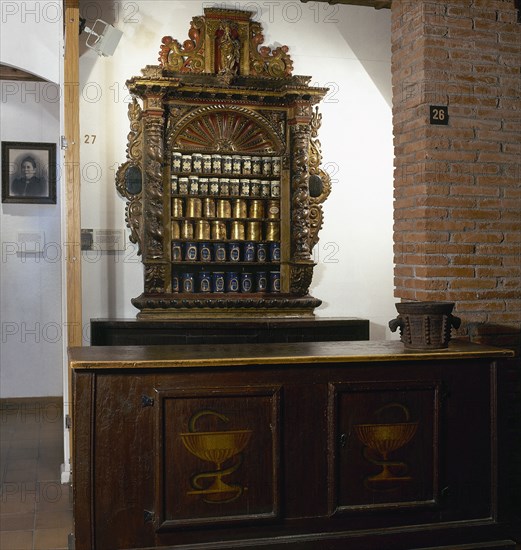 Baroque cordialer or furniture of a pharmacy.