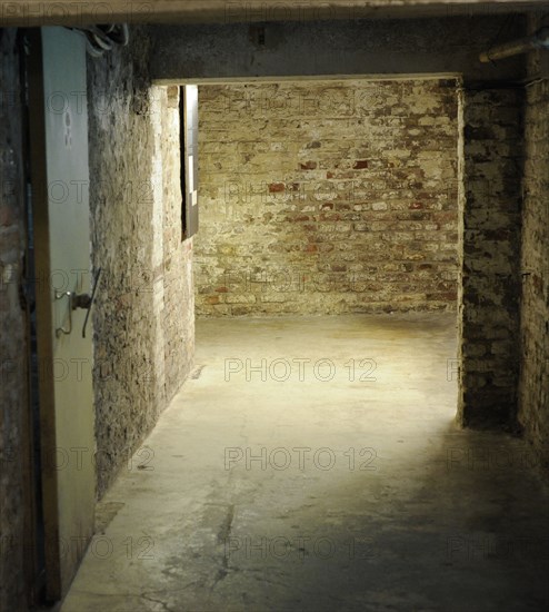 View of the area of the bunker with which was equipped to the basement of the building during its construction, before being used by the Gestapo.