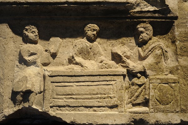 Relief of a Roman tomb.