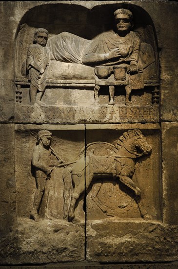 Funerary stele of Longinus Biarta, soldier of the cavalry regiment of the Ala Sulpicia.