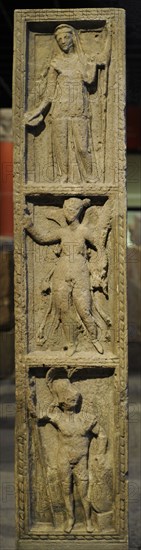 Fragment of a pillar consecrated to Jupiter and other deities: Juno, Victoria and Mars, Minerva, Sun and Fortune, Ceres, Vulcan and Venus.