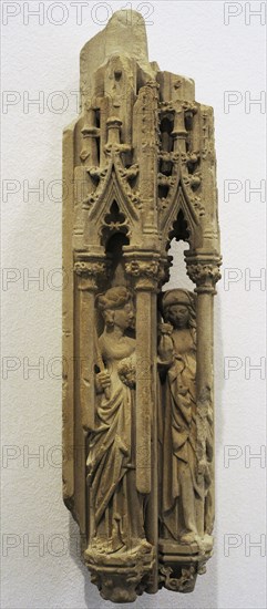 Fragment of a Tabernacle. Saints Agnes and Dorothea.